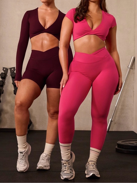 Oner Active Pants - Oner Active Unified Wrap Leggings Long Berry Bloom M NWT